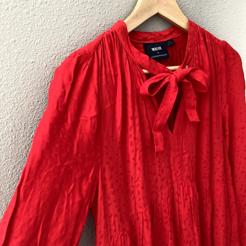 Maeve Anthropologie Wendy Tiered Maxi Dress - Red - Small - Picture 4 of 7